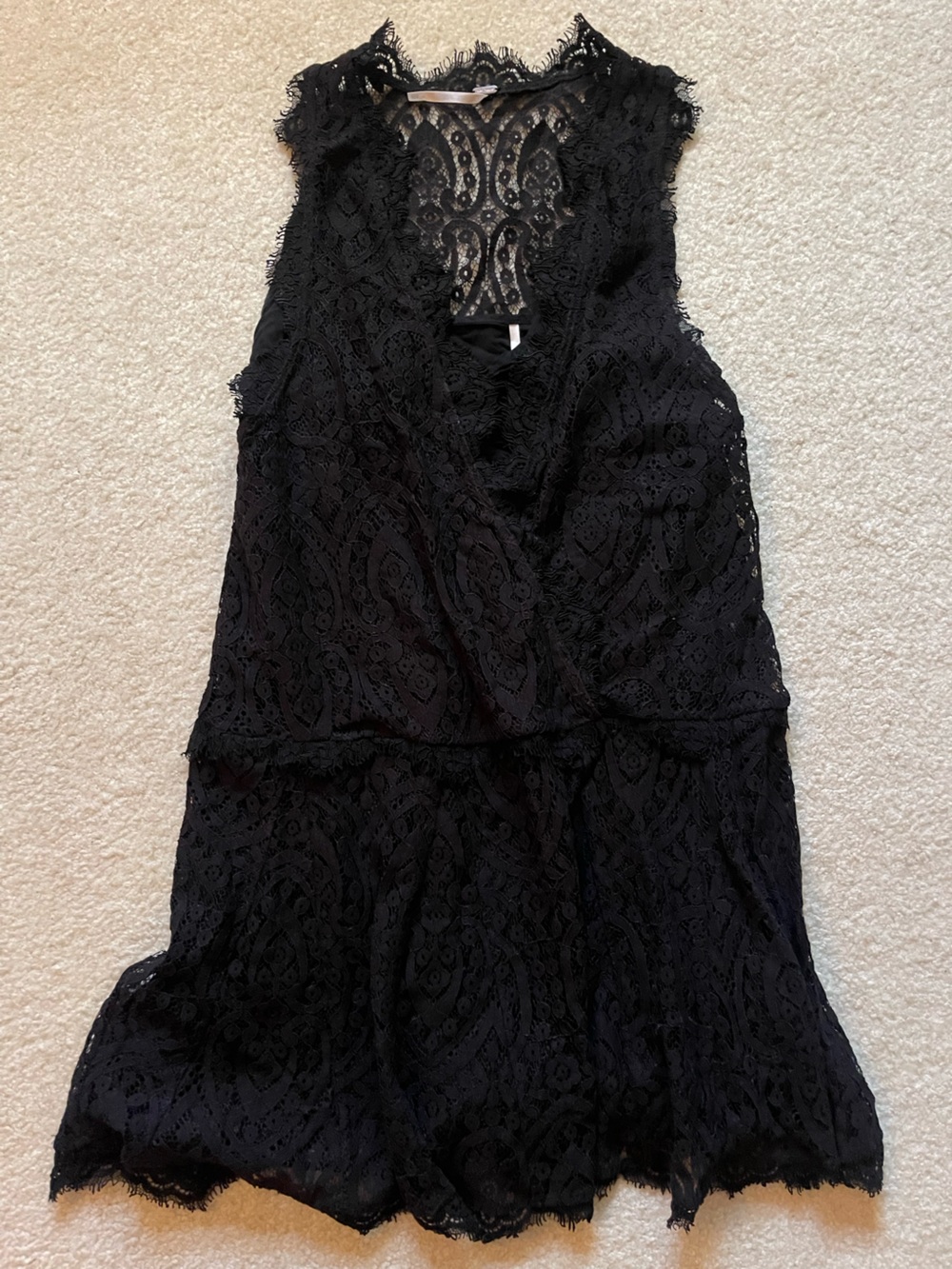 Free People Black Lace Mini Dress